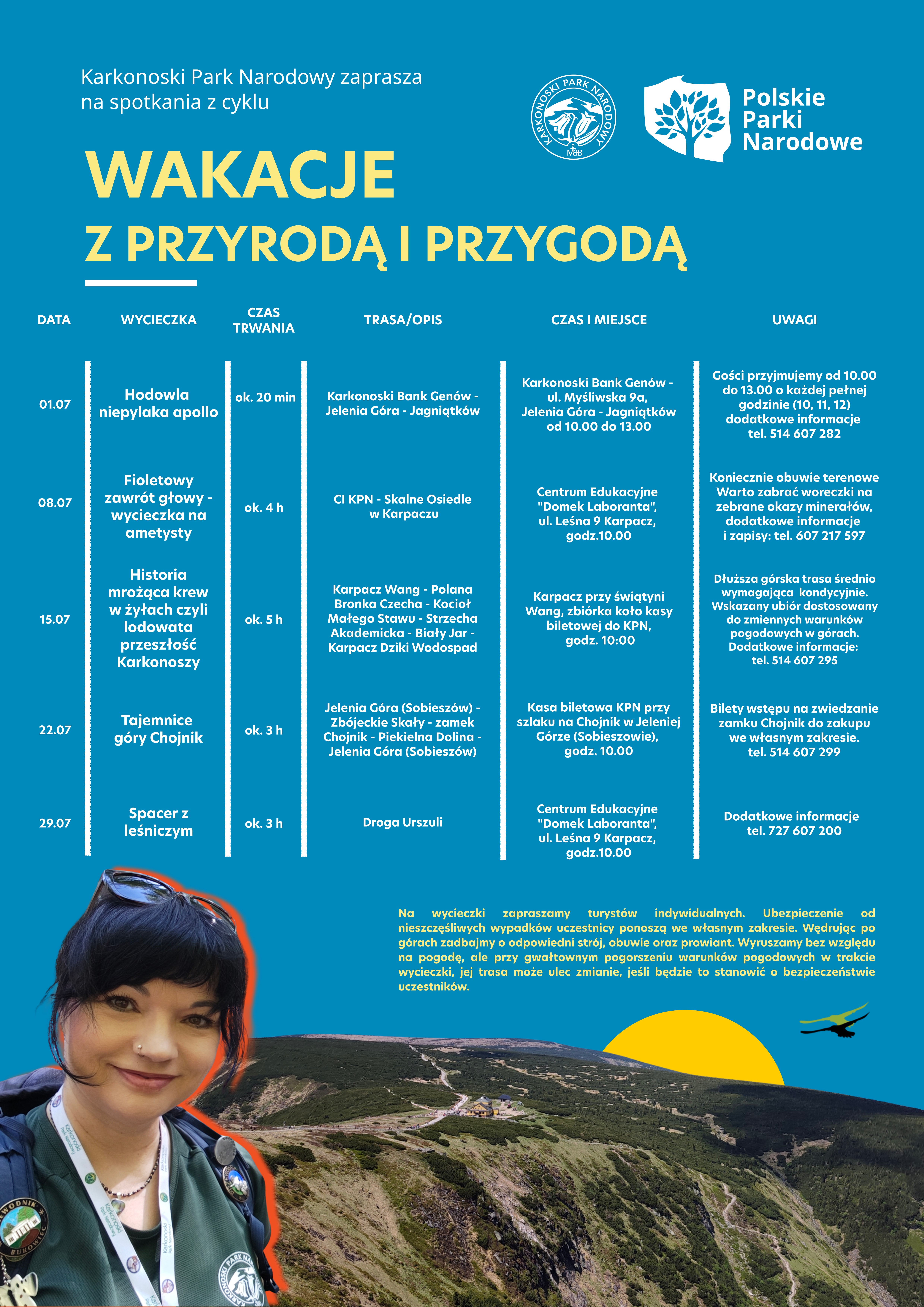 Karkonoski Park Narodowy zaprasza na „Wakacje z przyrodą i przygodą”
