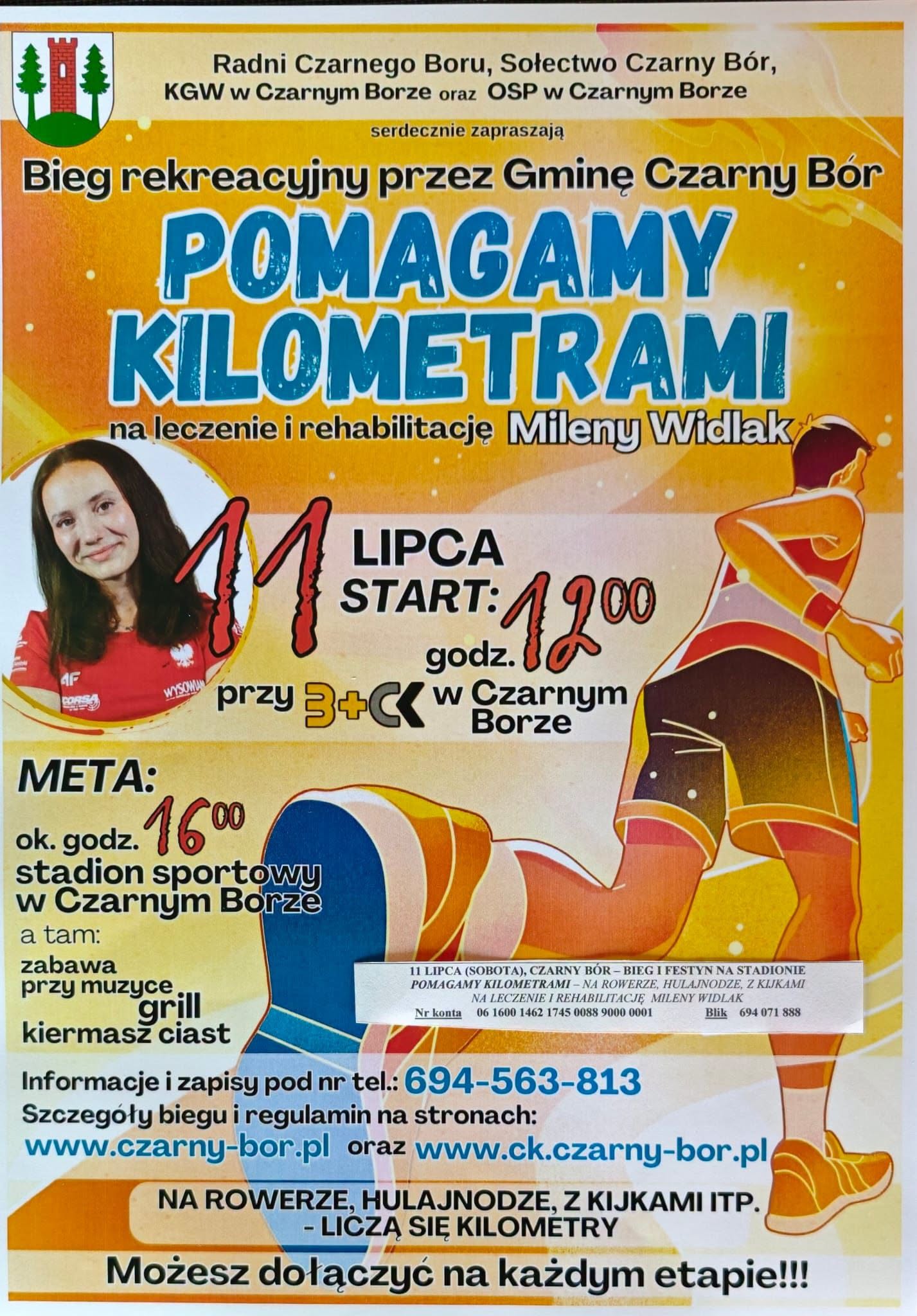 Pomagamy kilometrami dla Mileny Widlak