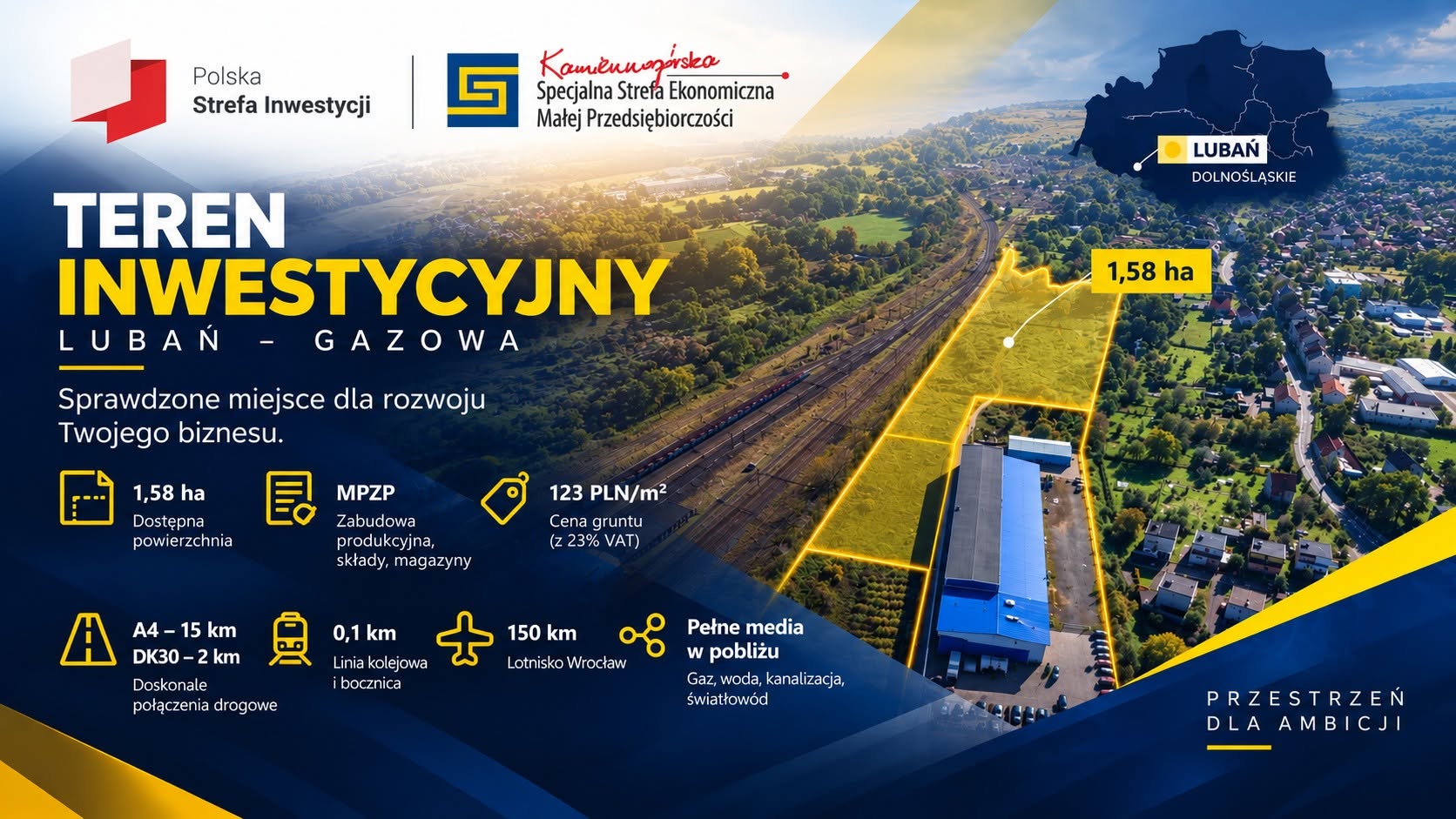 1,58 ha przestrzeni dla biznesu. Lubań – Gazowa czeka na inwestora