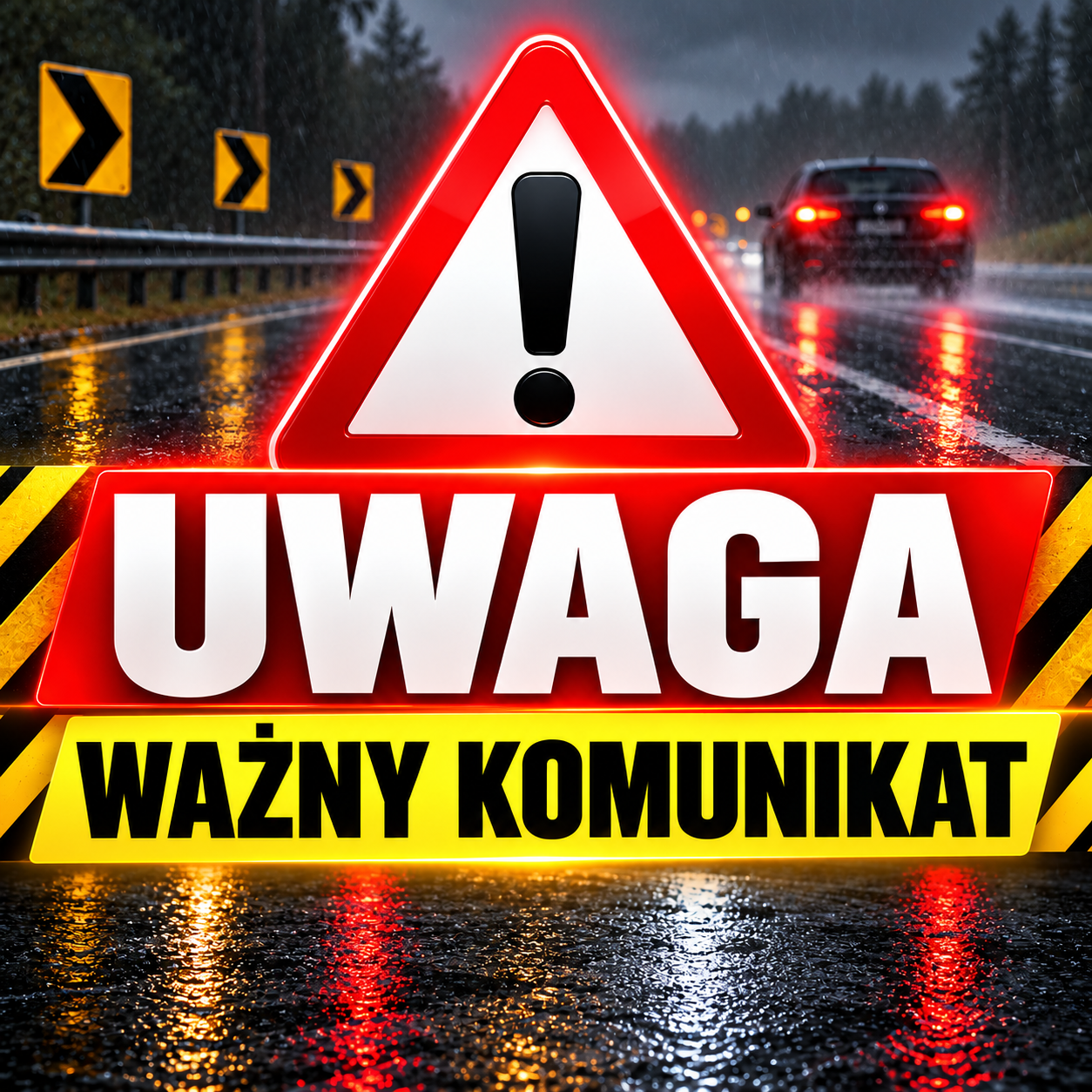 UWAGA KIEROWCY! ŚLISKO I UTRUDNIENIA NA DRODZE MIĘDZY CZADROWEM A KAMIENNĄ GÓRĄ!
